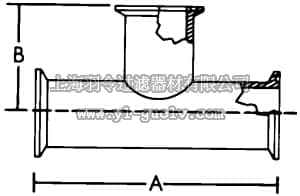 merck millipore,默克密理博,YY1412226,1-1/2 in. Tri-Clover tee A:140 mm B:70 mm