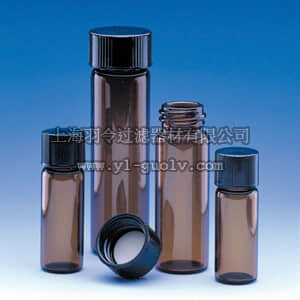 thermo fisher,赛默飞世尔,T_70114955333,Fisherbrand B级棕色玻璃螺口样品瓶（带盖） 20mL VIAL AMB W/TFE 20ML 72/CS
