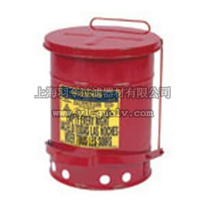 thermo fisher,赛默飞世尔,T_70117192D,Justrite 油渍废弃物镀锌钢安全罐 53L, 红色 OILY WSTCAN FOOT LEVR 14GL RED