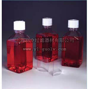 thermo fisher,赛默飞世尔,342023-9500,无菌，方形有刻度培养基瓶，带隔膜盖，聚对苯二酸乙二醇酯共聚物，天然高密度聚乙烯盖，硅胶/PTFE隔膜，500毫升容量，每箱48 STER. PETG BTL